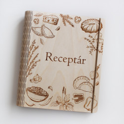 Drevený zápisník na recepty...