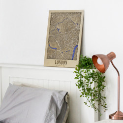 Drevená mapa "London"